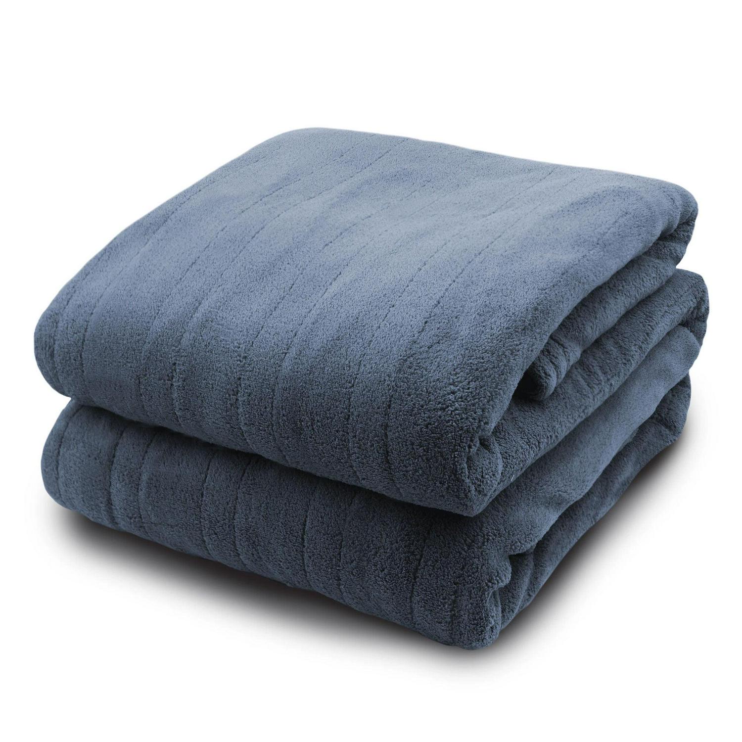 Biddeford Micro Plush Electric Heated Throw With Digital Controller， One Size， Denim