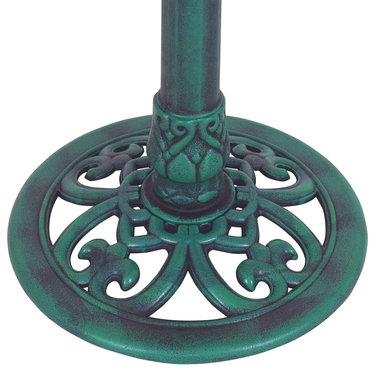 Green Pedestal Bird Bath Feeder Freestanding Outdoor Garden Yard Patio Decor