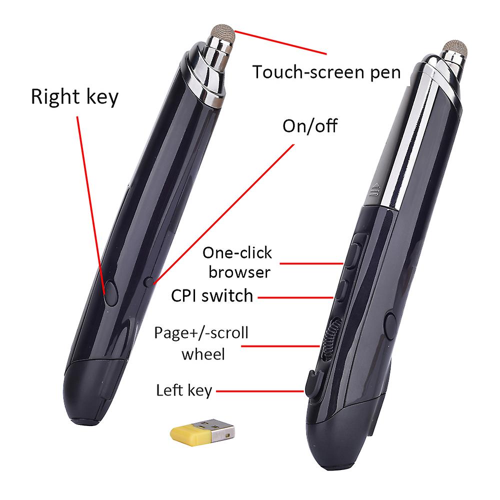 Pr-08 2.4ghz Wireless Optical Touch-pen Mouse 800/1200/1600dpi Wireless Mouse Pen With Web Browsing Laser-presenter Handwriting Ergonomic Mice For Pc