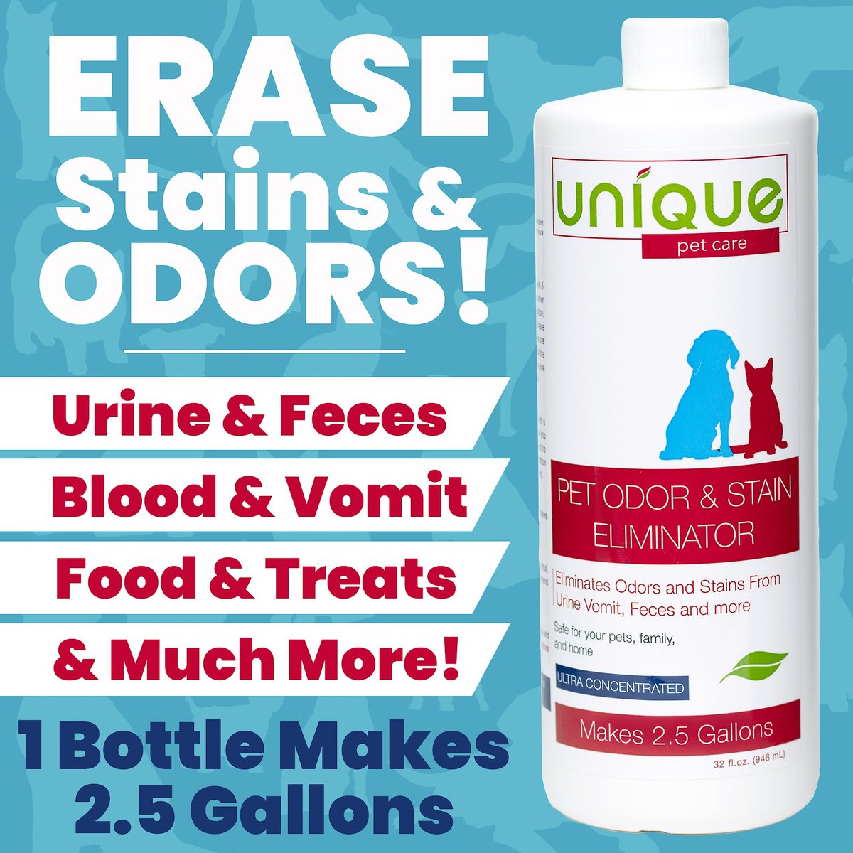 Unique Pet Care Ultra Concentrated Pet Odor and Stain Eliminator