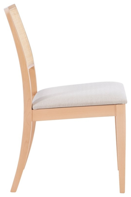 Linon Cole Solid Wood and Rattan Dining Chair in Natural   Tropical   Dining Chairs   by Homesquare  Houzz