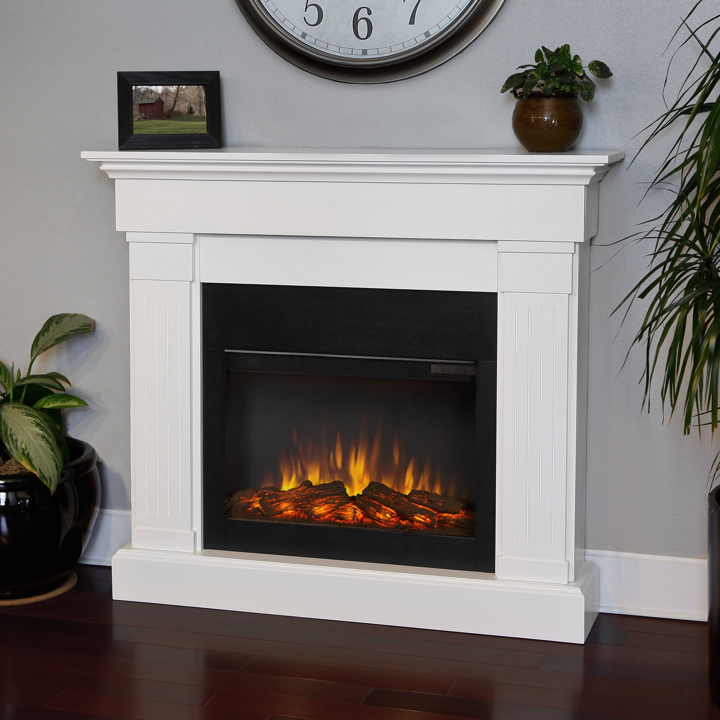 Real Flame Crawford Slim Line Electric Fireplace-Finish:White