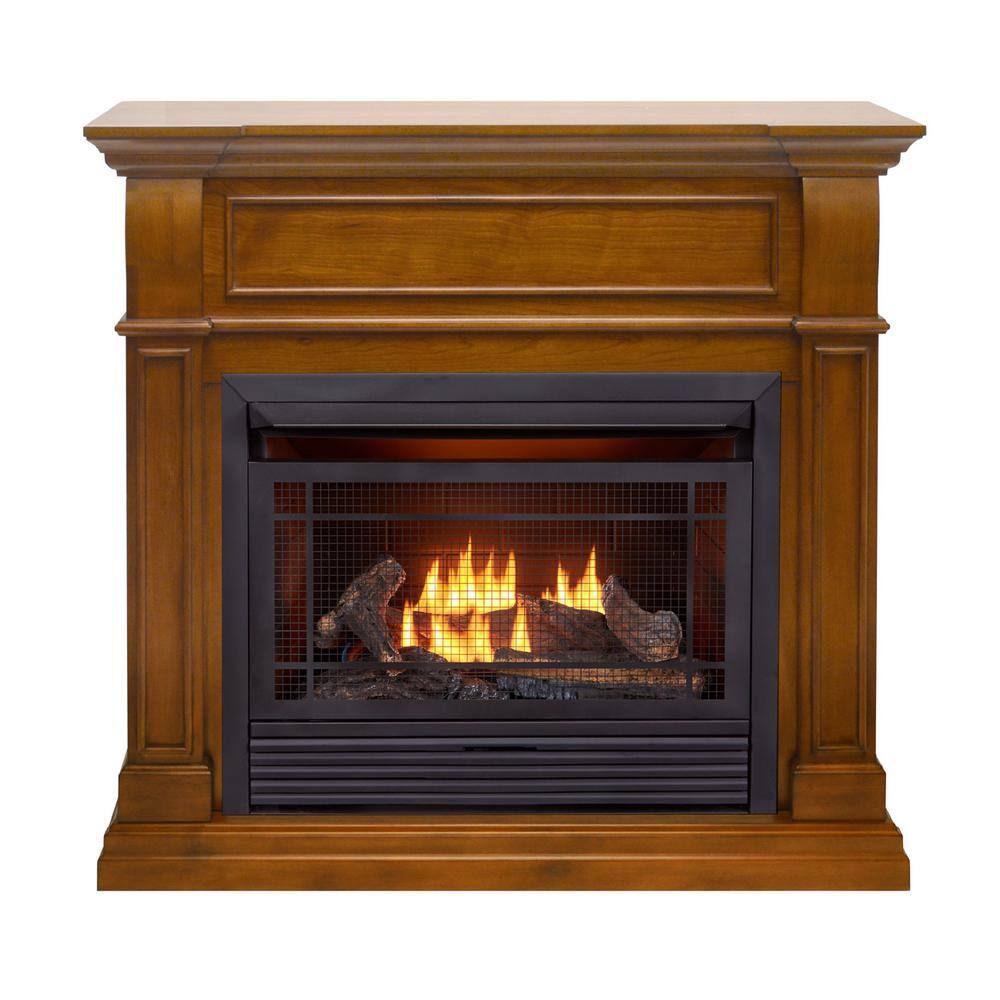 Duluth Forge Dual Fuel Ventless Gas Fireplace - 26000 BTU Remote Control Apple Spice Finish 170152