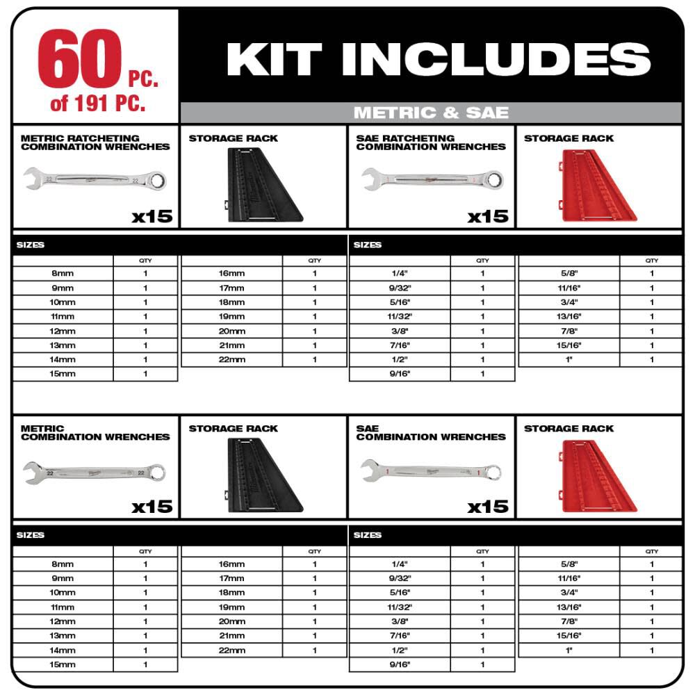 MW Mechanics Tool Set (191-Piece) 48-22-9489 from MW