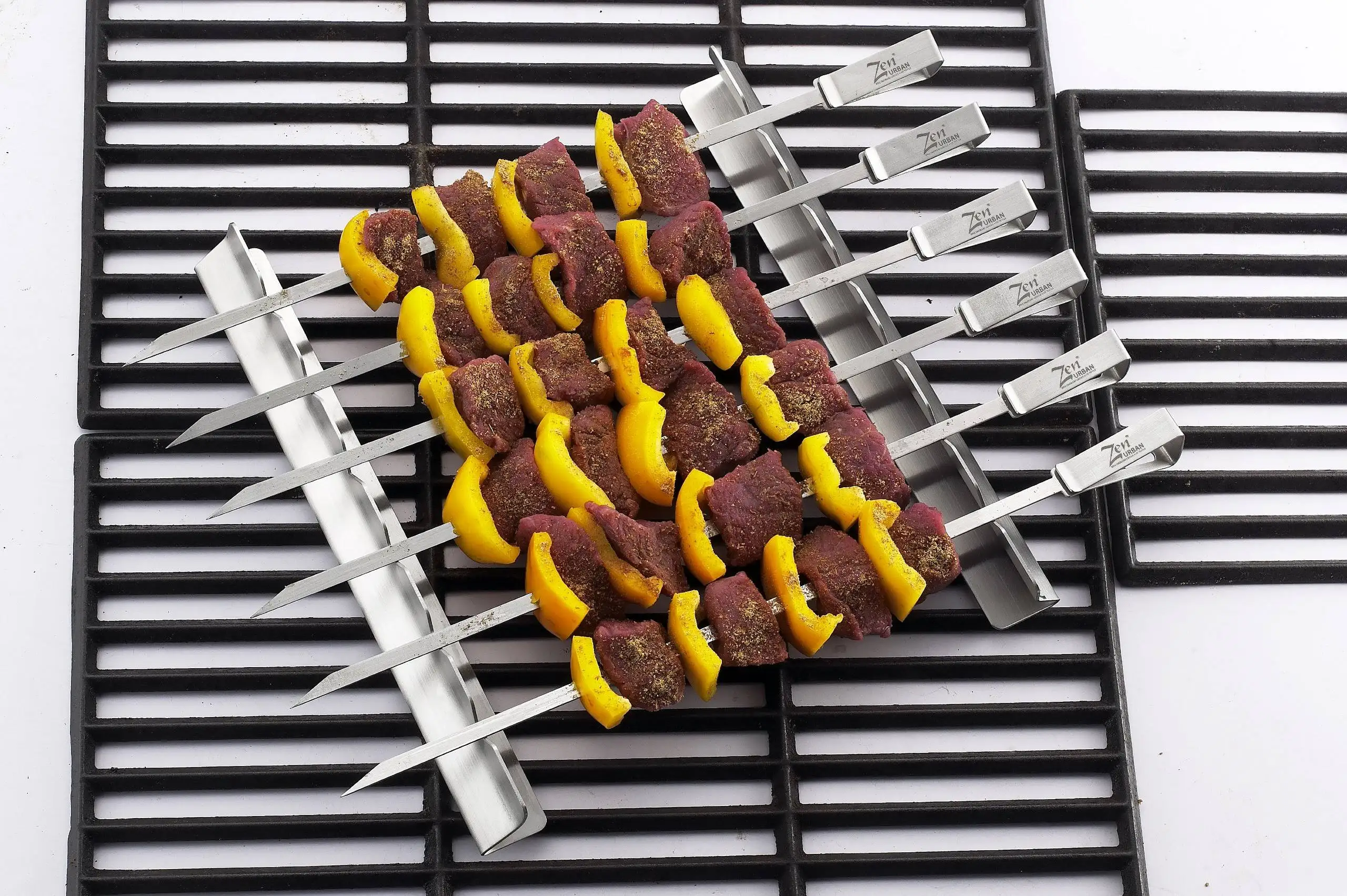 Portable Stainless Steel Beef Shish Kebab Skewer Set Rack for Grill Oven Convenient BBQ Skewers Kebab Maker For Outdoor Camping