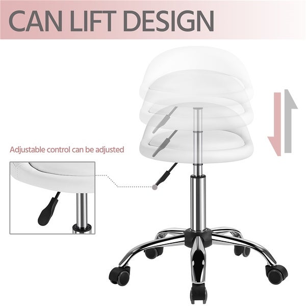 Yaheetech Height Adjustable Rolling Salon Stool Swivel Massage Stool