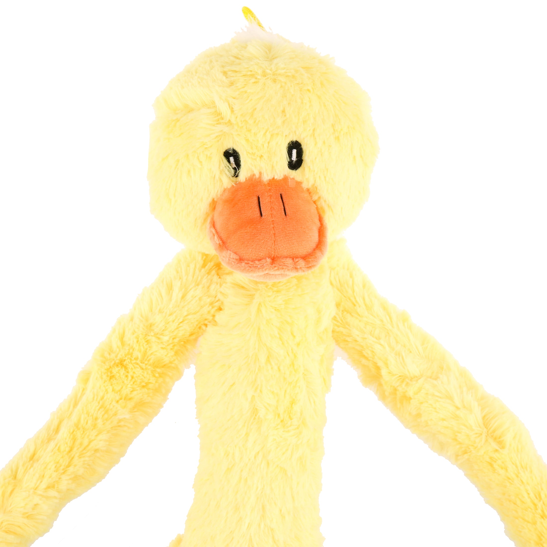 Multipet Swingin' Slevins Duck Plush Dog Toy， Extra Long， Extra Squeakers