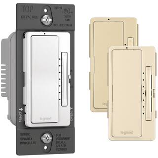 Legrand radiant 450-Watt Rocker Multi-Location LEDCFLIncandescent Master Dimmer Switch  WhiteLight AlmondIvory HCL453PMMTC