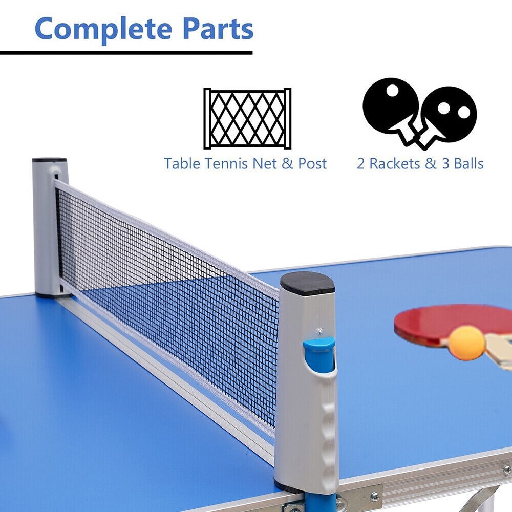 Table Tennis Table Portable Table with Ping Pong Net for Small Spaces