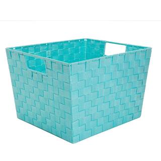 SIMPLIFY 14 in. D x 10 in. H x 15 in. W Blue Plastic Cube Storage Bin 26241-MINT