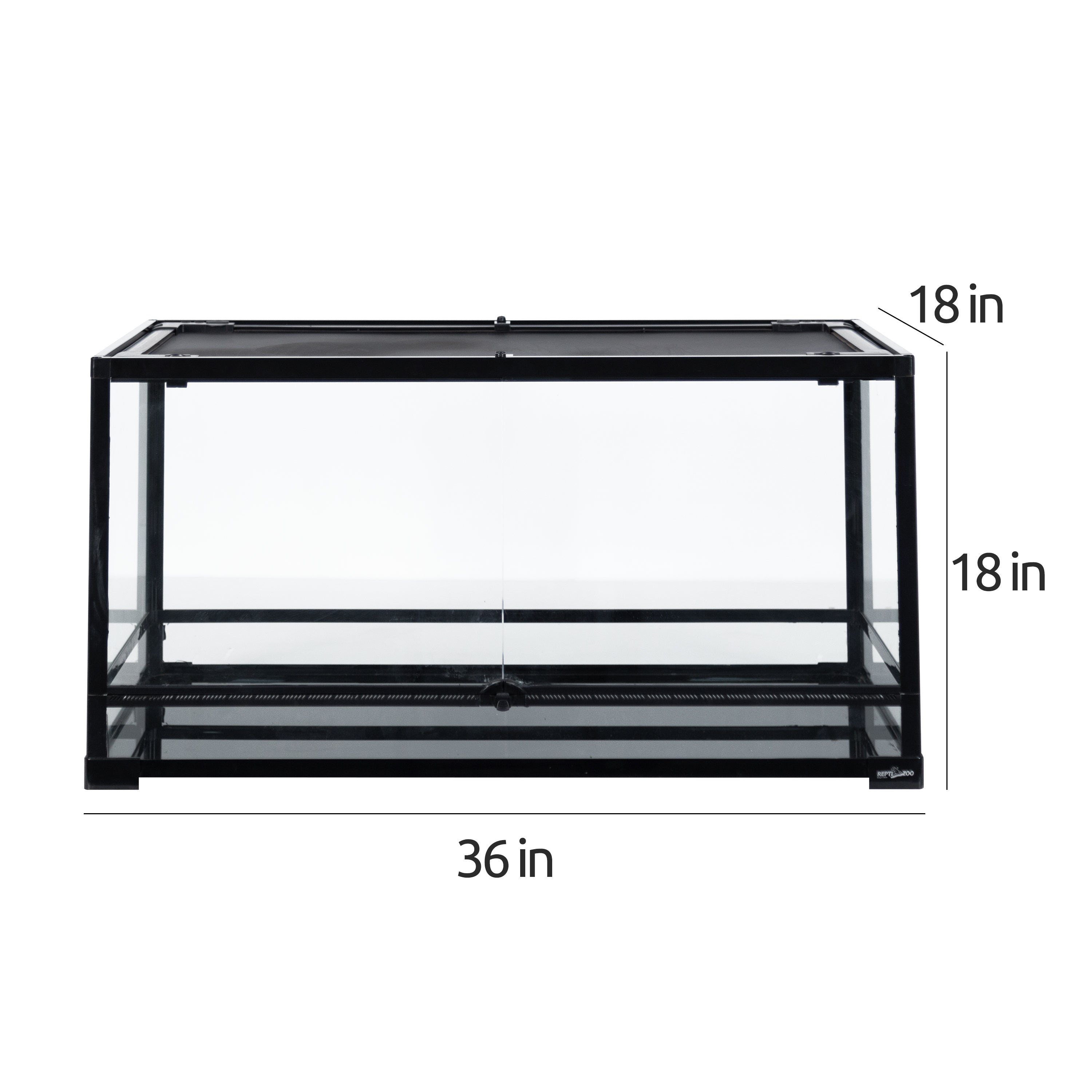 REPTI-ZOO Reptile Knock Down Glass Terrarium with Double Drawers， 36×18×18 Inches