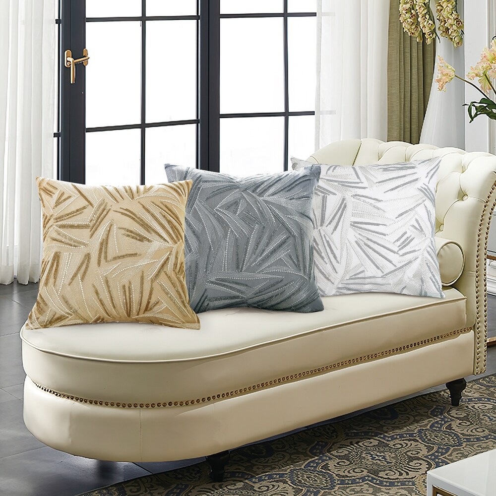 Violet Linen Rosetta Wheat Spikelets Pattern  18 Inch x 18 Inch  Square  Decorative Cushion Cover