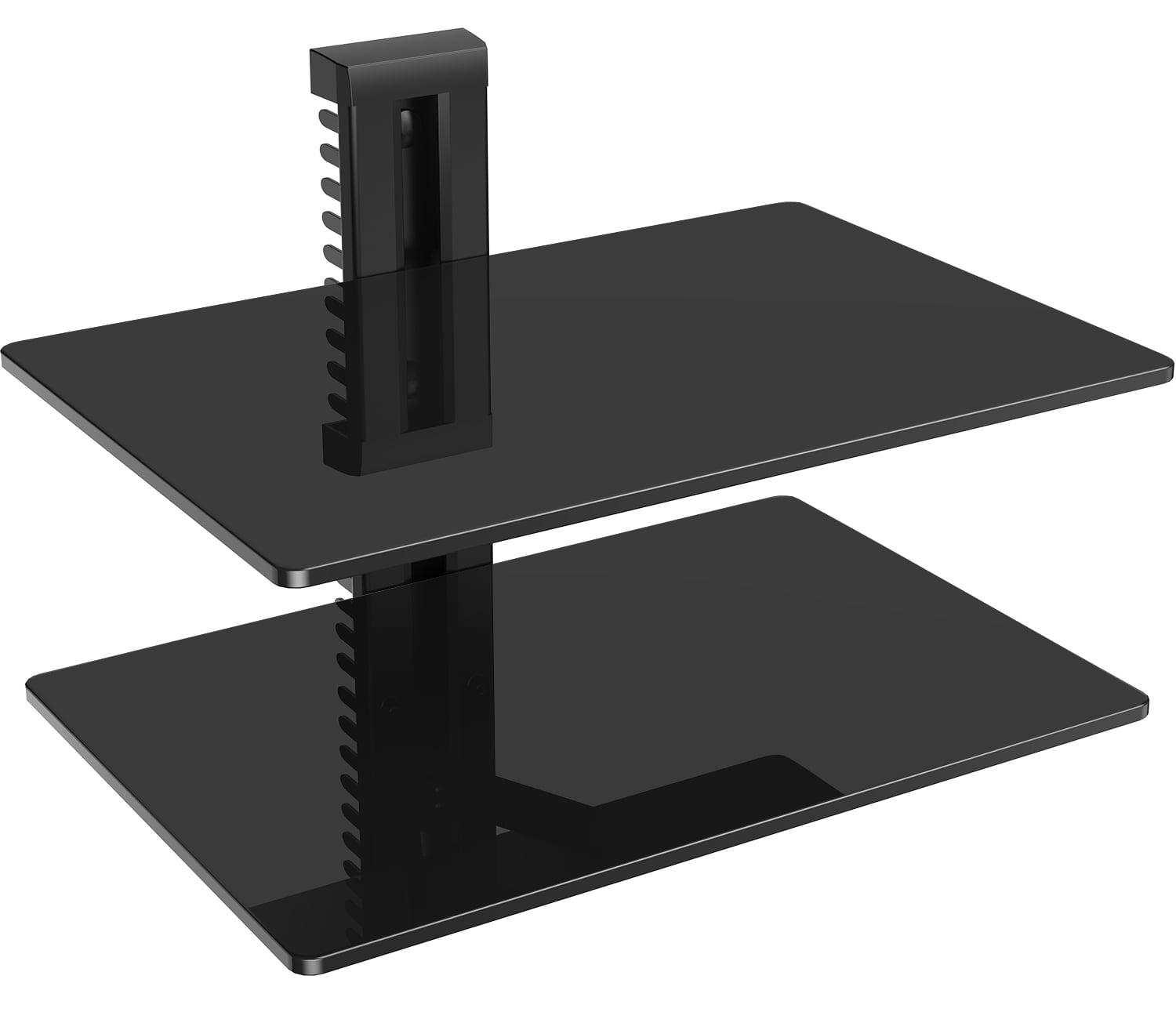 Wall Mounted 2 Tiers Glass AV Mount Shelf for Xbox /Cable Boxes/Gaming Systems,Holds up to 35.2 lbs