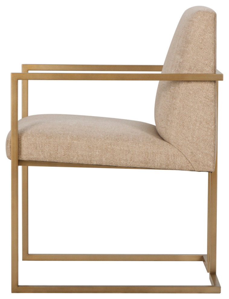 Brass Metal Frame Upholstered Armchair  Andrew Martin Ashton   Contemporary   Dining Chairs   by Oroa   Distinctive Furniture  Houzz