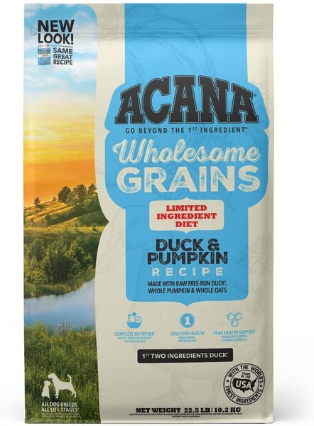 ACANA Singles + Wholesome Grains Limited Ingredient Diet Duck and Pumpkin Recipe Dry Dog Food