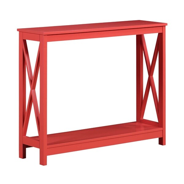 Oxford Console Table with Shelf， Coral