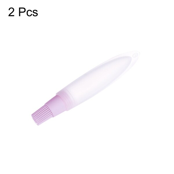 2pcs Silicone Oil Bottle Brush Tip Tail for Barbecue Cooking Baking， Purple