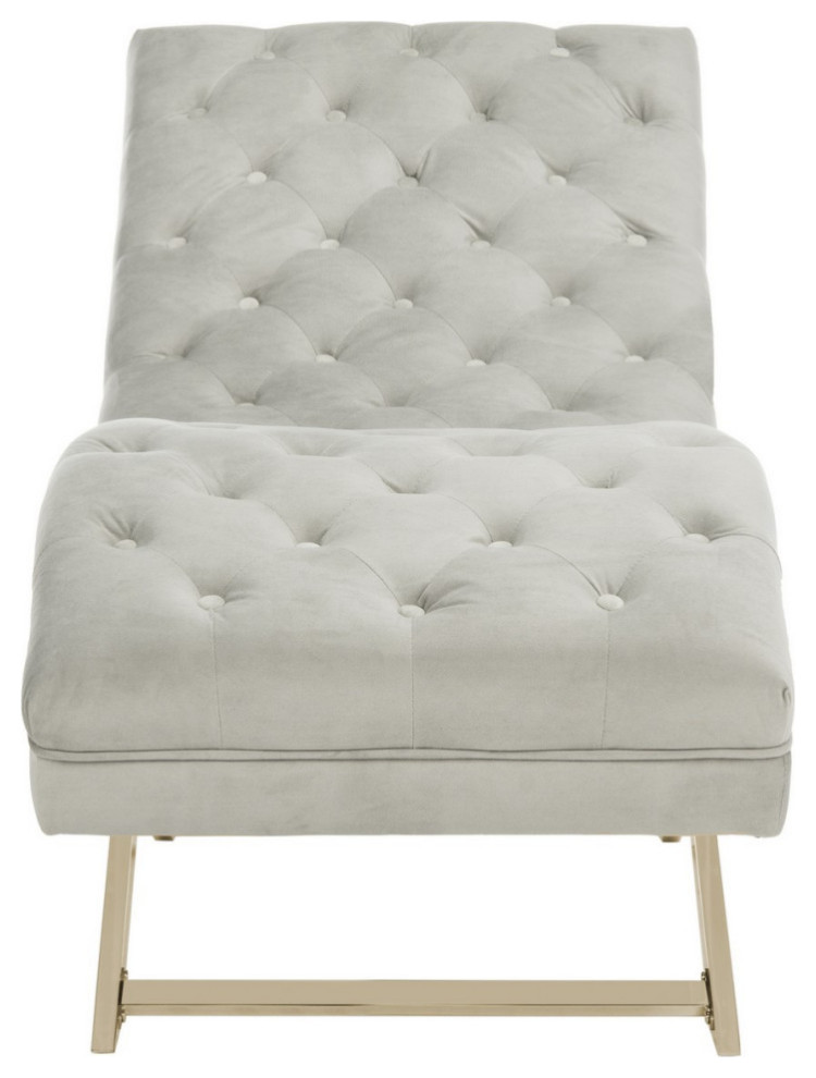 Boyd Chaise With Headrest Pillow  Gray/Silver   Contemporary   Indoor Chaise Lounge Chairs   by Rustic Home Furniture Deco  Houzz