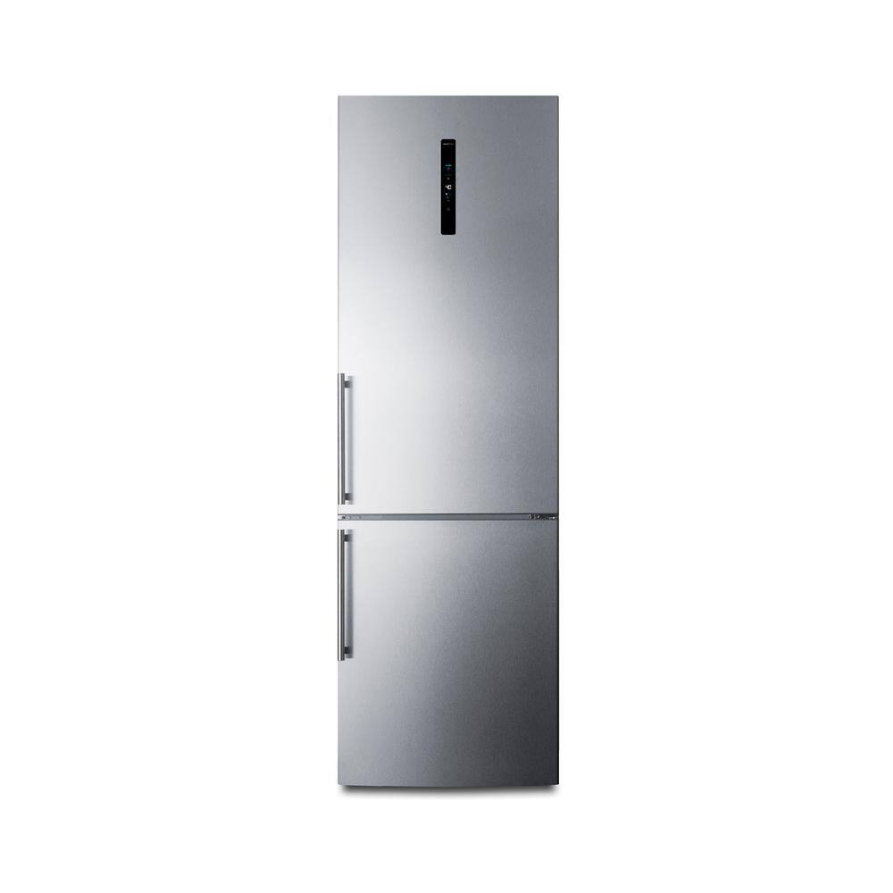 Summit Appliance 24 in. W 10.6 cu. ft. Counter Depth Bottom Freezer Refrigerator in Stainless Steel FFBF249SS2IM