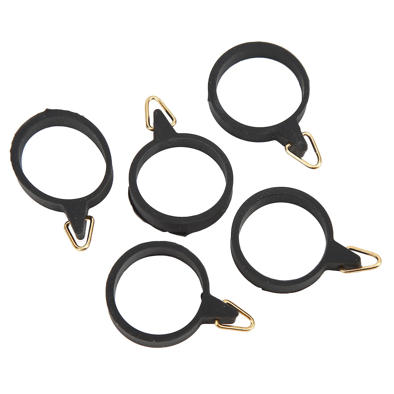 5pcs Fishing Rod Hook Holder Rubber Circle Stainless Steel Fishing Pole Hook Keeper For Bait Tooll