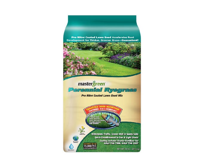 Master Green Perennial Ryegrass Seed Mix， 50lb - SEEDRYEGRASS