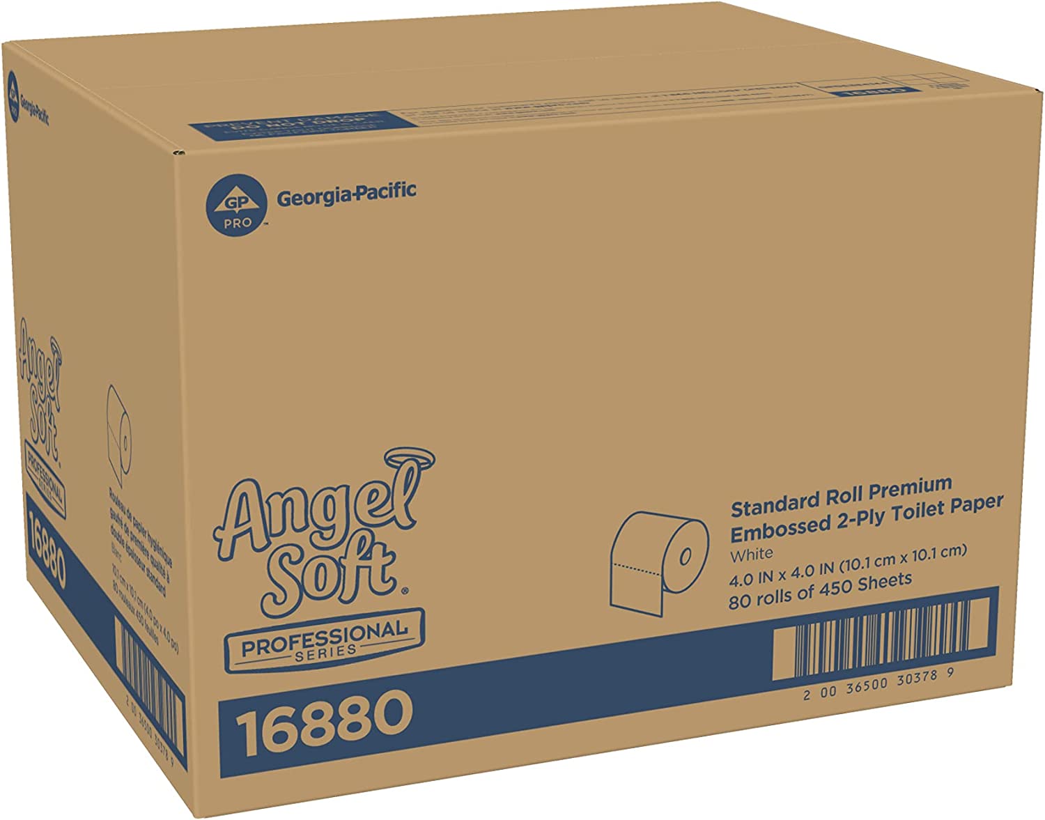 Georgia Pacific Angel Soft ps 16880 White 2-Ply Premium Embossed Bathroom Tissue， 4.05