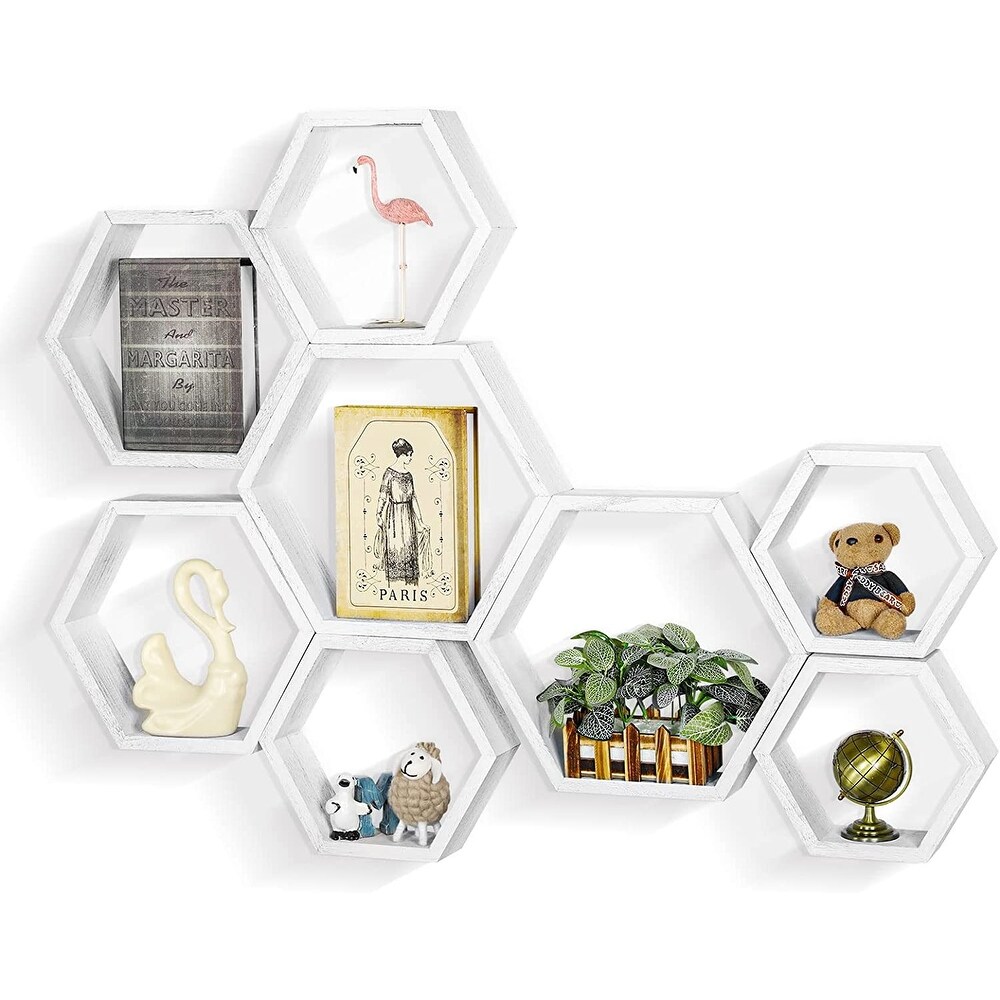 Wall Mounted Hexagon Floating Shelves