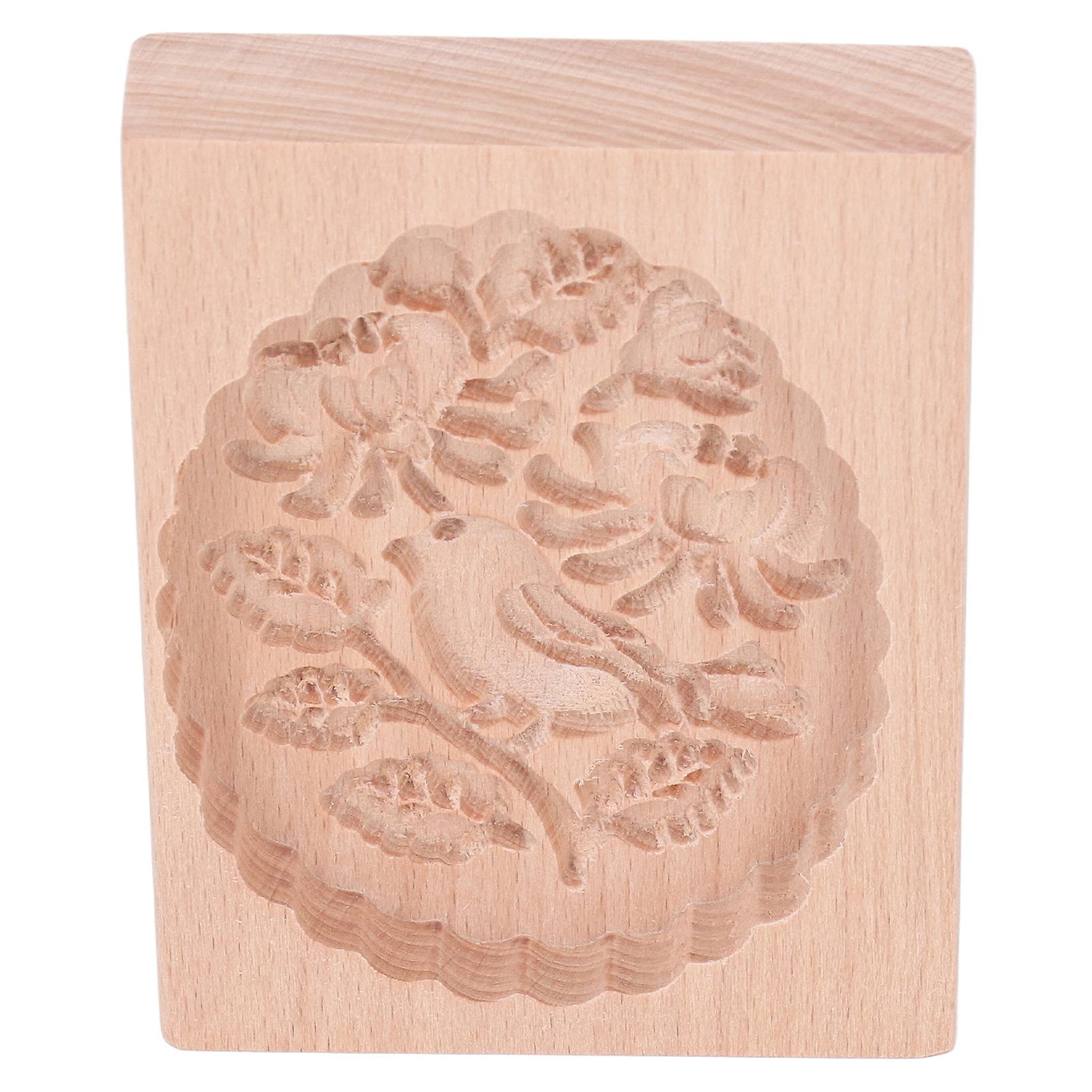 Animal Cookie Mold Lovely Vivid Wooden Biscuit Press Stamp Easy Demoulding Smoothly Cookie Mold Titmouse