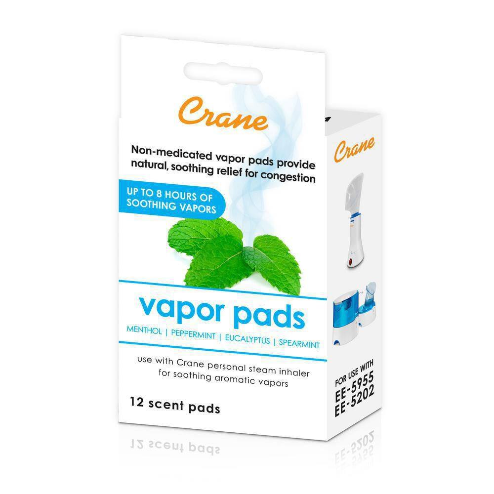 Crane Universal Vapor Pads for Droplets (EE-5302) Warm Mist (EE-5202) and Corded Inhaler (EE-5955) - Menthol Eucalyptus HS-1950