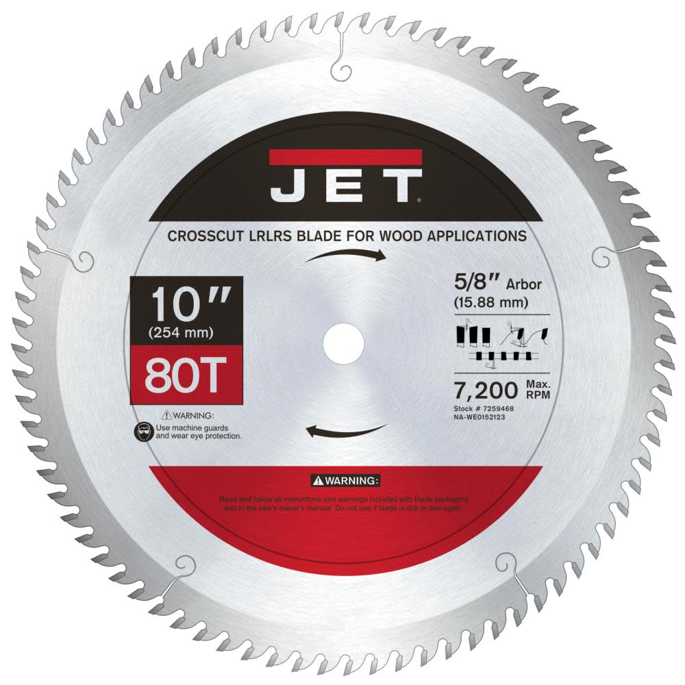 JET 1080 Crosscut Circular Saw Blade 7259468 from JET