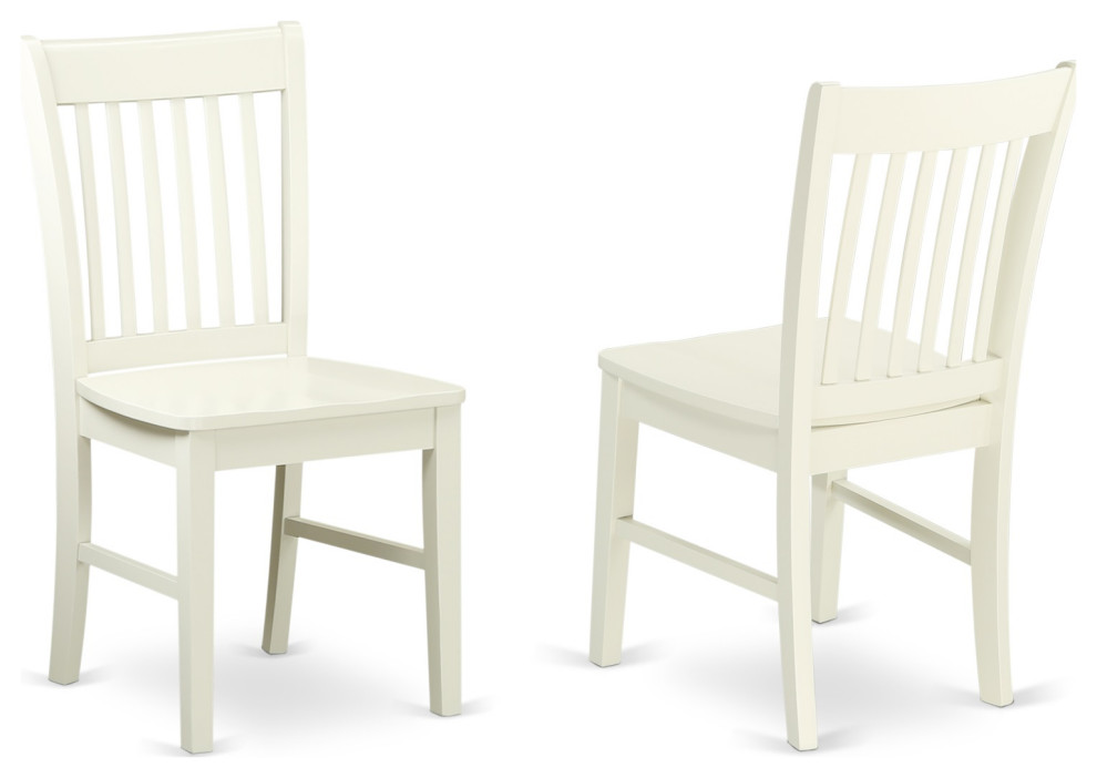 Set of 2 Norfolk Dining Chair With Wood Seat  Linen White Finish.   Transitional   Dining Chairs   by Kolibri Decor  Houzz