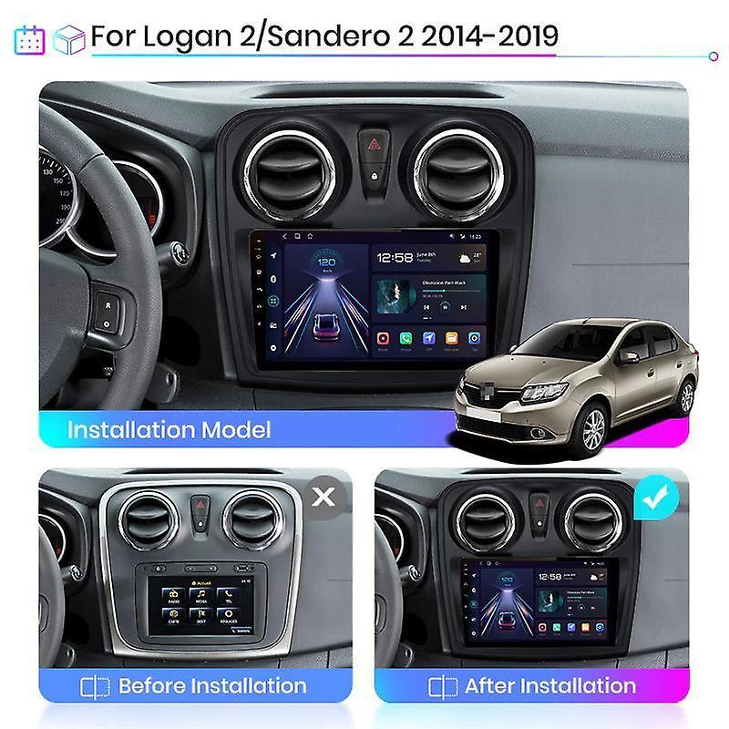 Carplay Android Auto Car Radio For Renault Logan 2 Sandero 2014 2015-2019 Multimedia GPS autoradio