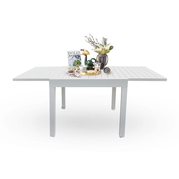 Domi Extendable Patio Dining Table，Aluminum Frame，Weatherproof and Multiple Sizes