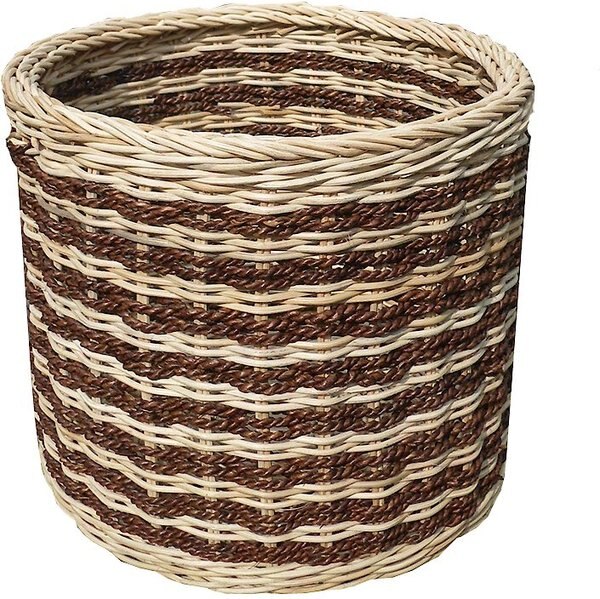 D-Art Collection Abaca Stripe Dog and Cat Toy Storage Basket