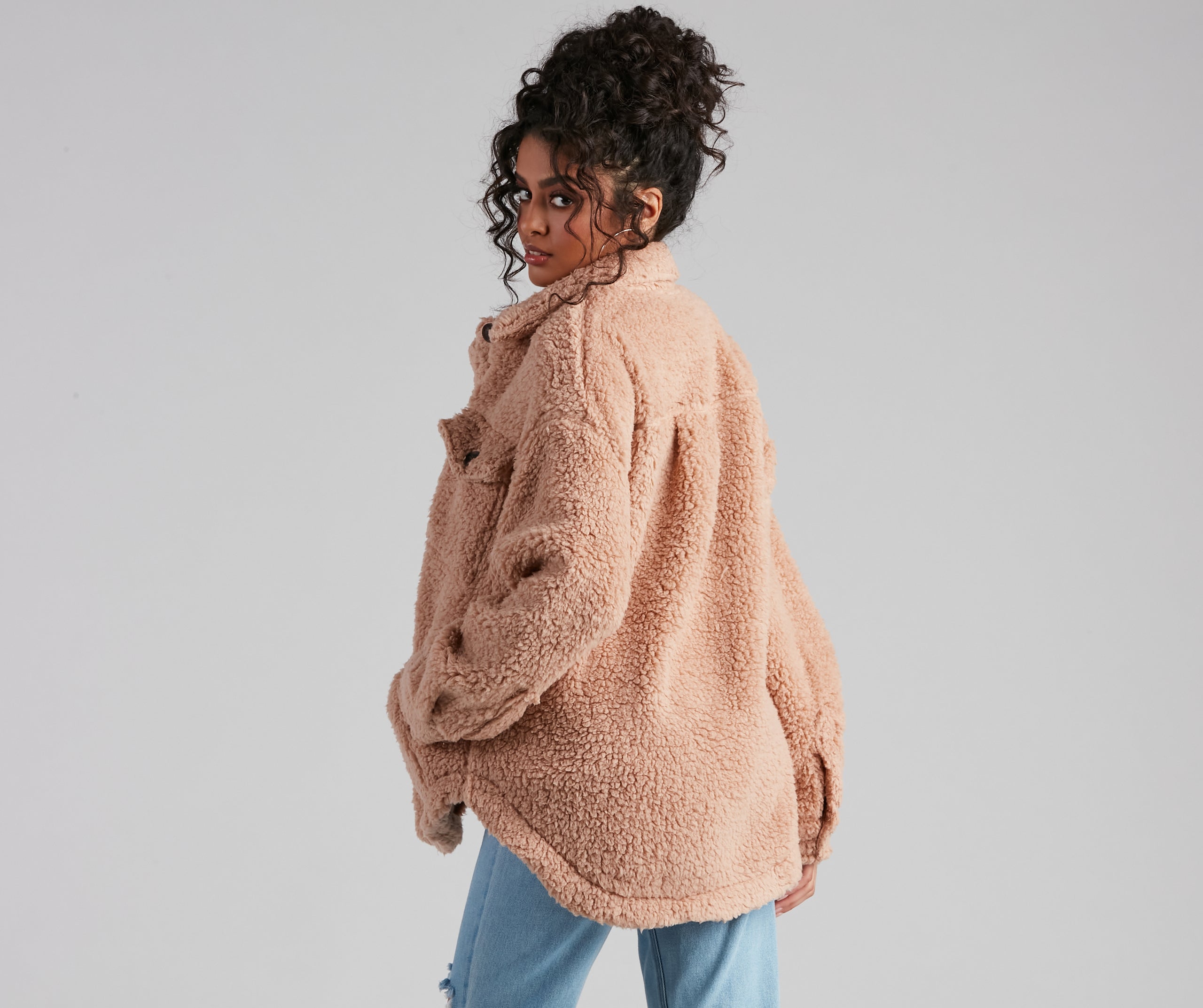 All About Knit Sherpa Shacket