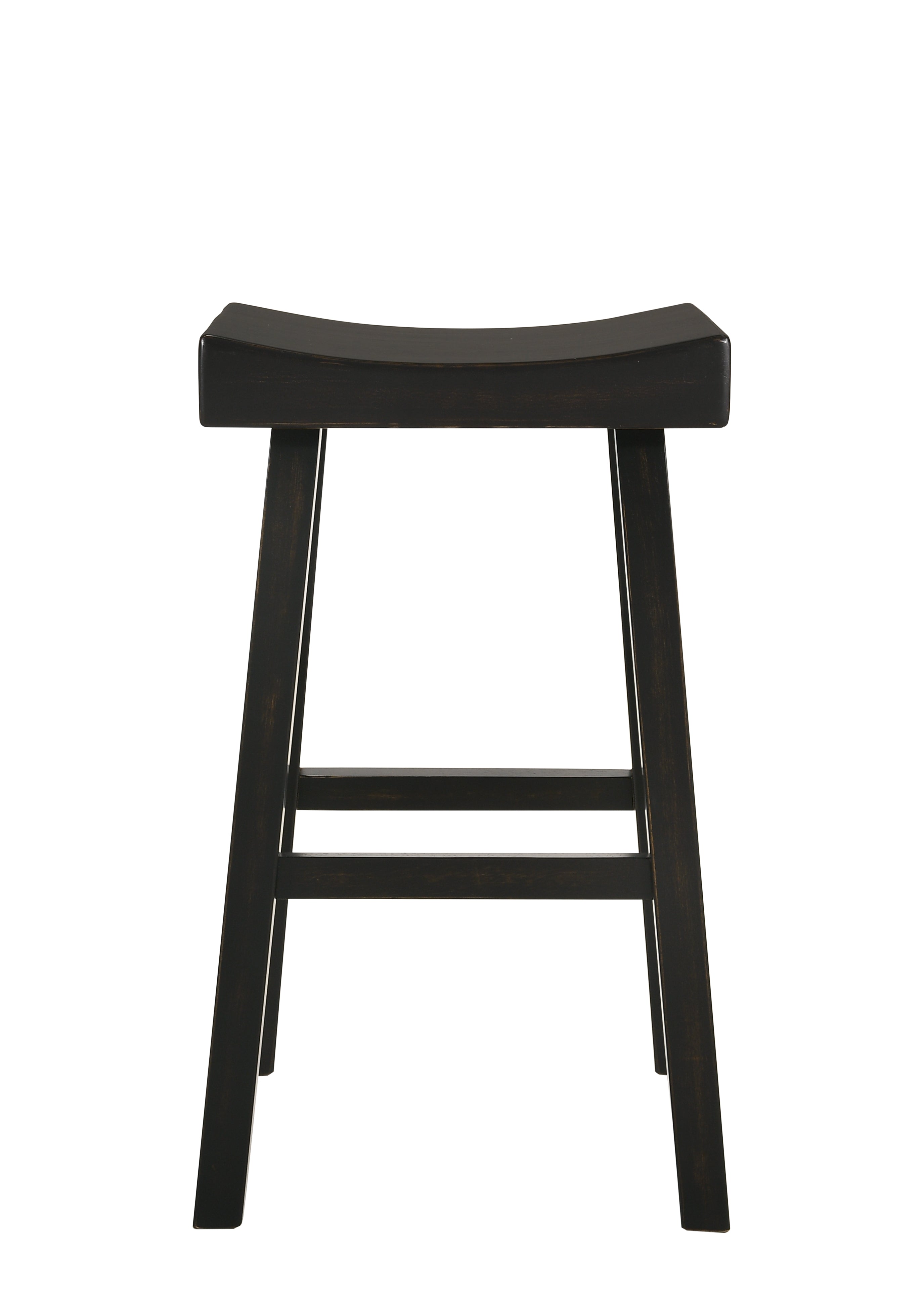 Crown Mark Aruba Black Saddle Stool 29， Set of 2