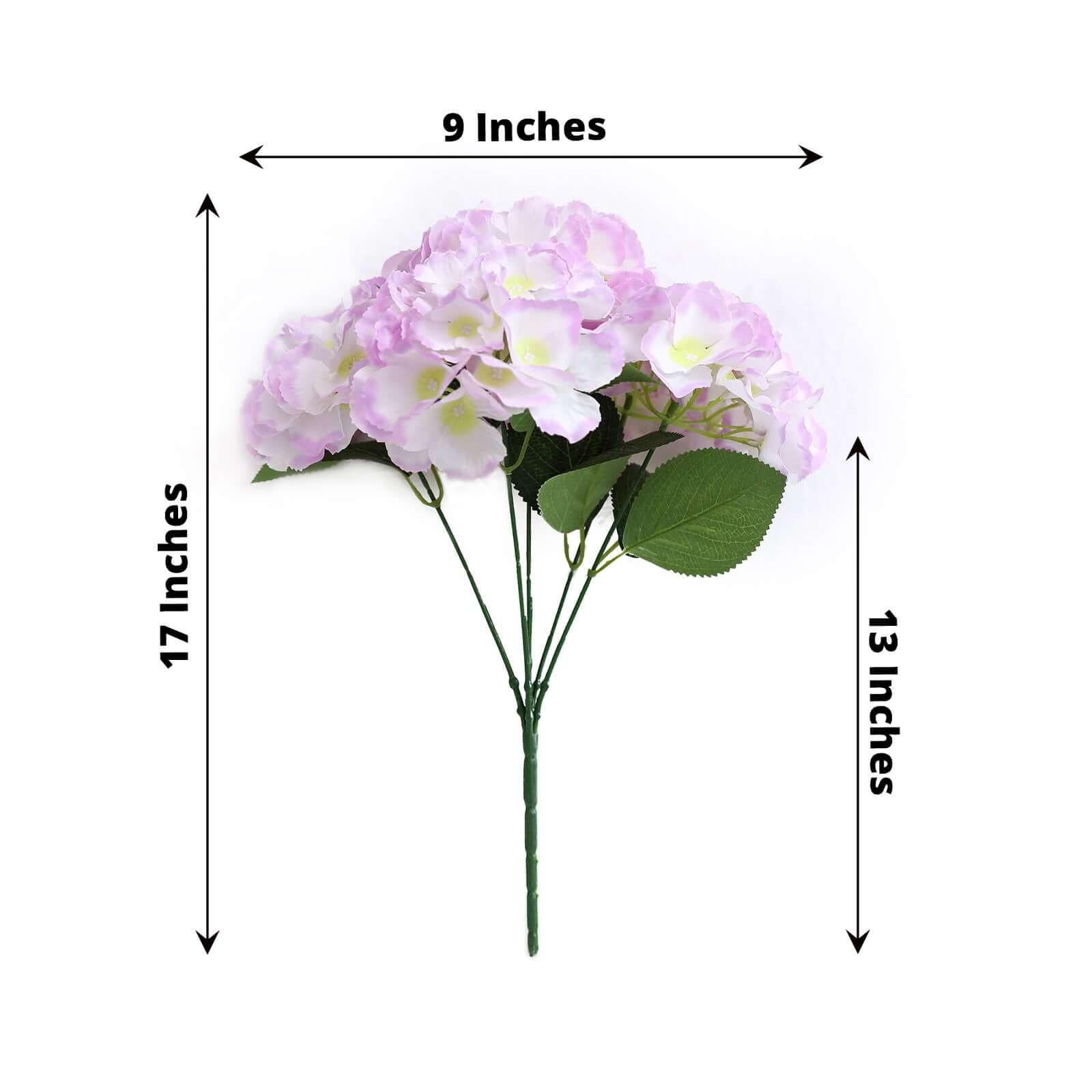 5 Bushes Lavender Lilac Artificial Silk Hydrangea Flower Bouquets