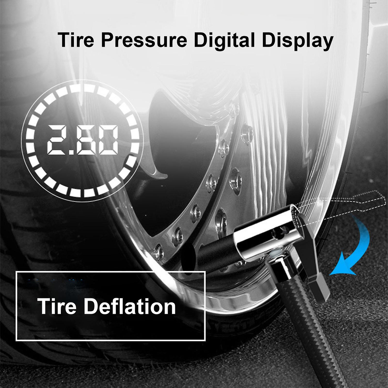 Car Portable 12v Air Pump Digital Display Quick Inflation Automatically Stop Tire Pressure Detection With Night Lamp