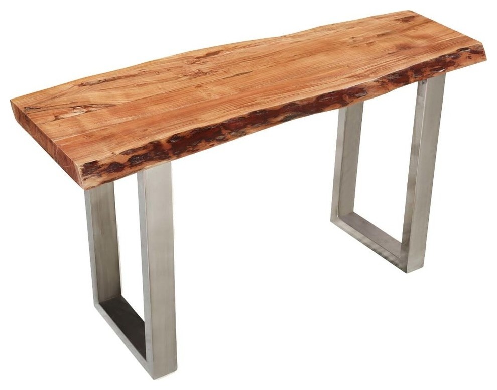 Natural Edge Acacia Wood  ampSteel Hall Console Table   Contemporary   Console Tables   by Sierra Living Concepts Inc  Houzz