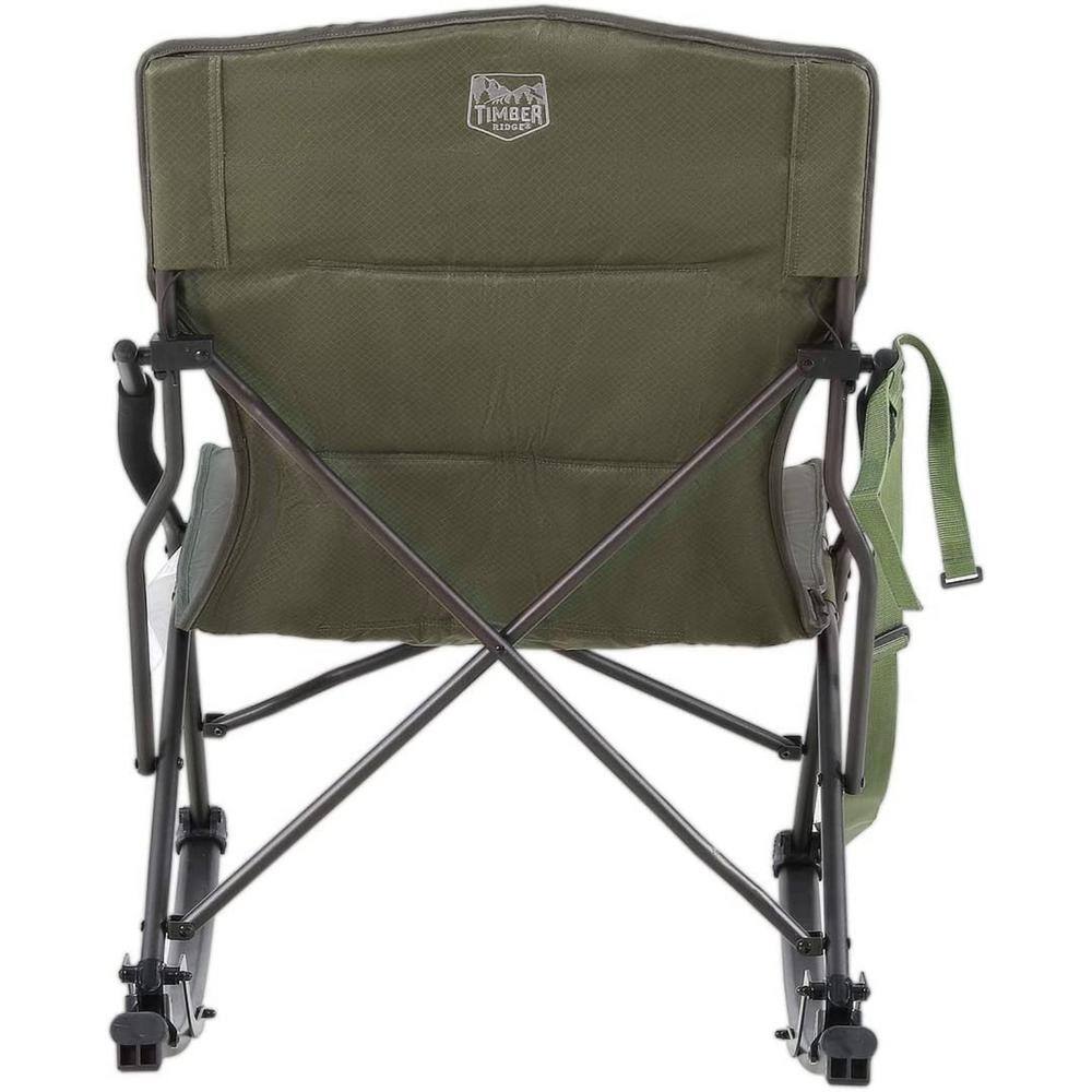 Timber Ridge Alder Green Steel Quad Folding Rocker Camping Chair TR-EVT009