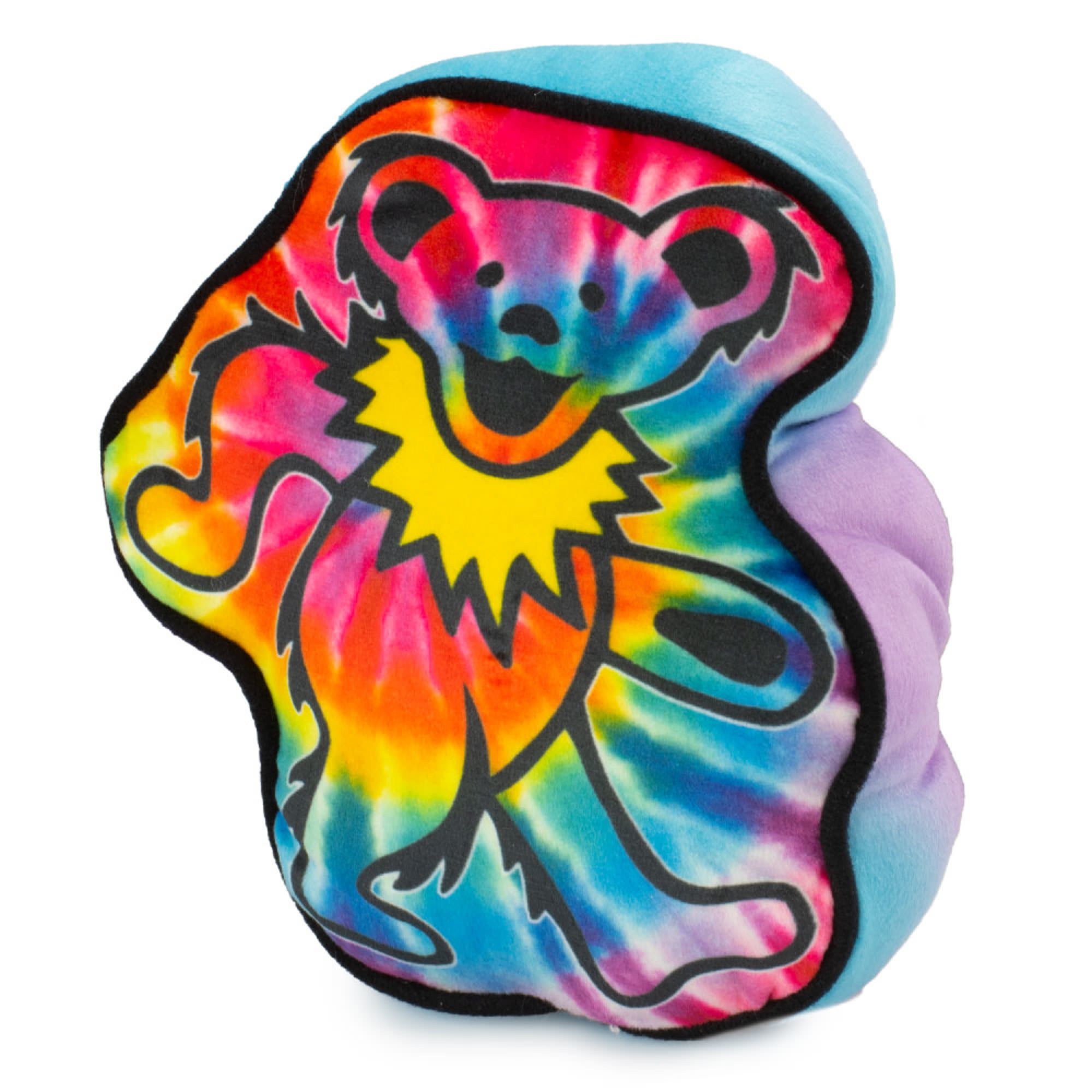 BUCKLE-DOWN Multi Color Grateful Dead Dancing Bear Tie Dye Plush Squeaker Dog Toy， Small