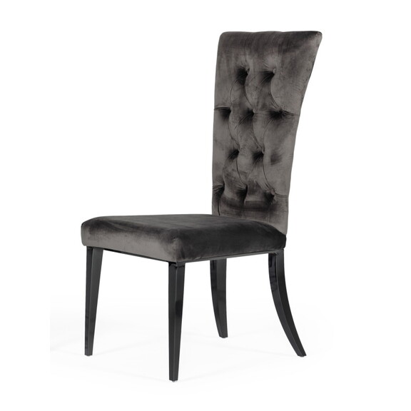 Modrest Darley Modern Grey Velvet Dining Chair Set...