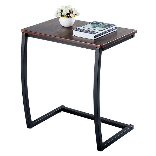 Industrial Sofa Side Table， C Shaped End Table， Portable Bedside Workstation