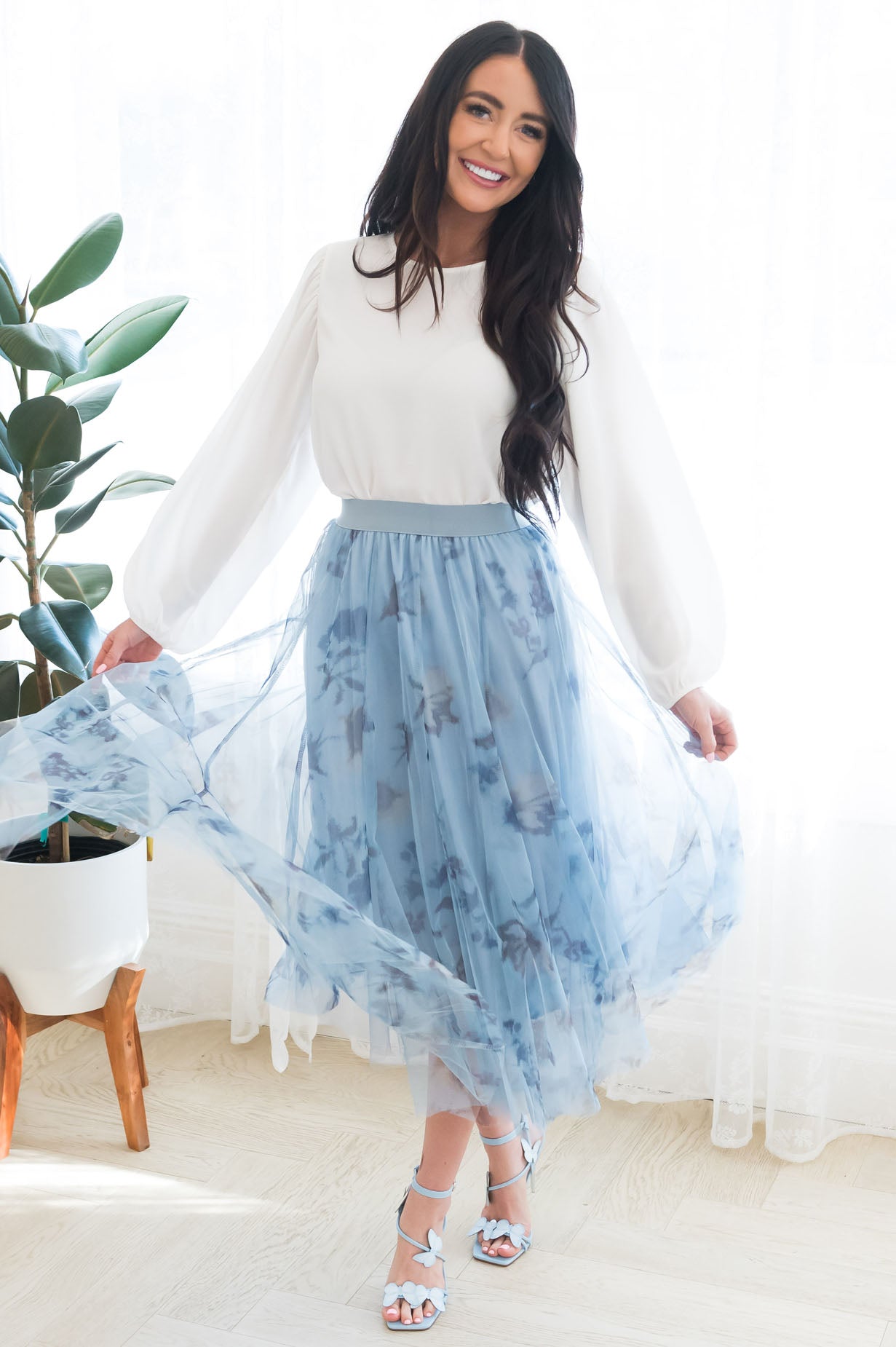 Blooming Buds Modest Tulle Skirt