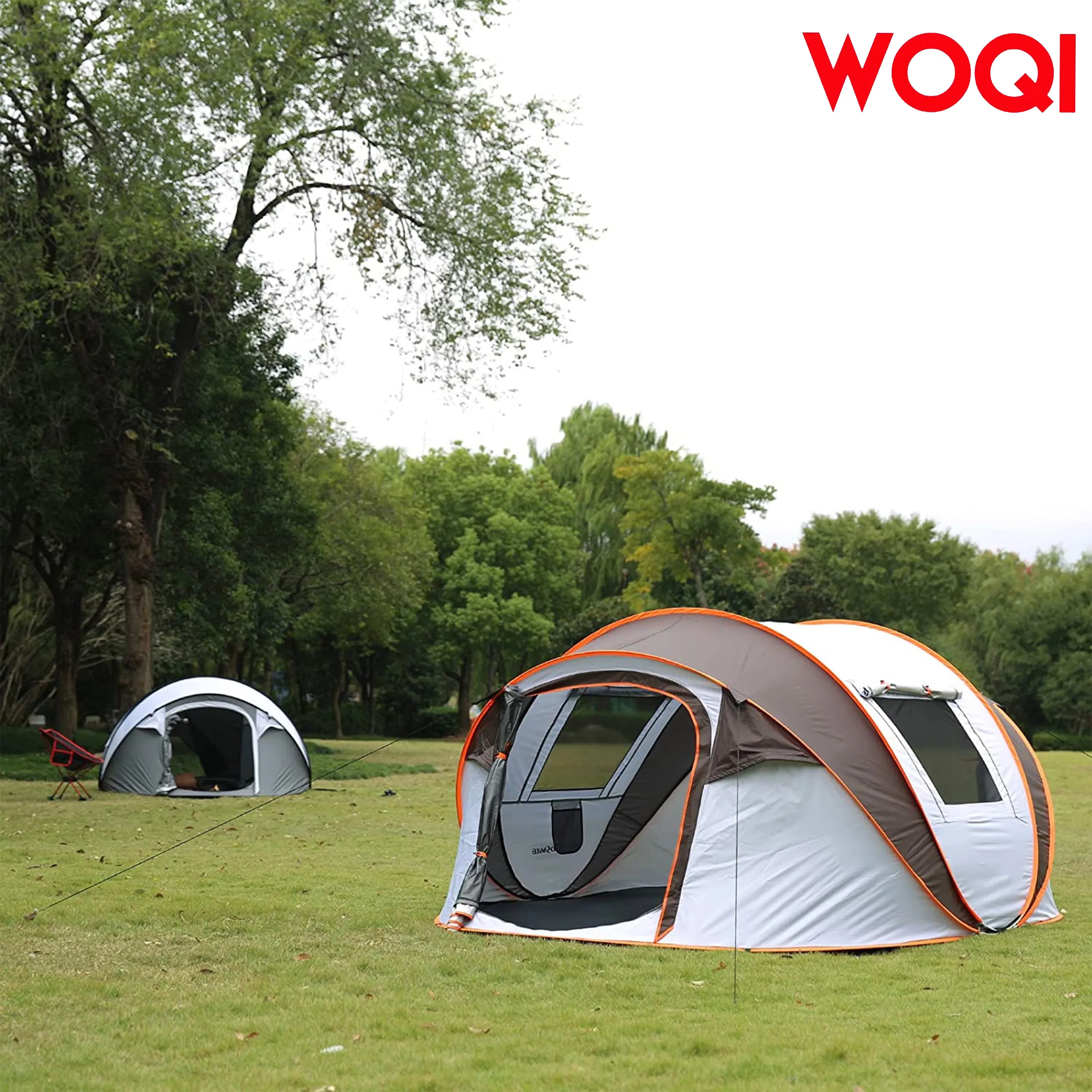 WoqiLuxury 4 Person Portable Foldable Automatic Family camping tent pop up instant automatic tents