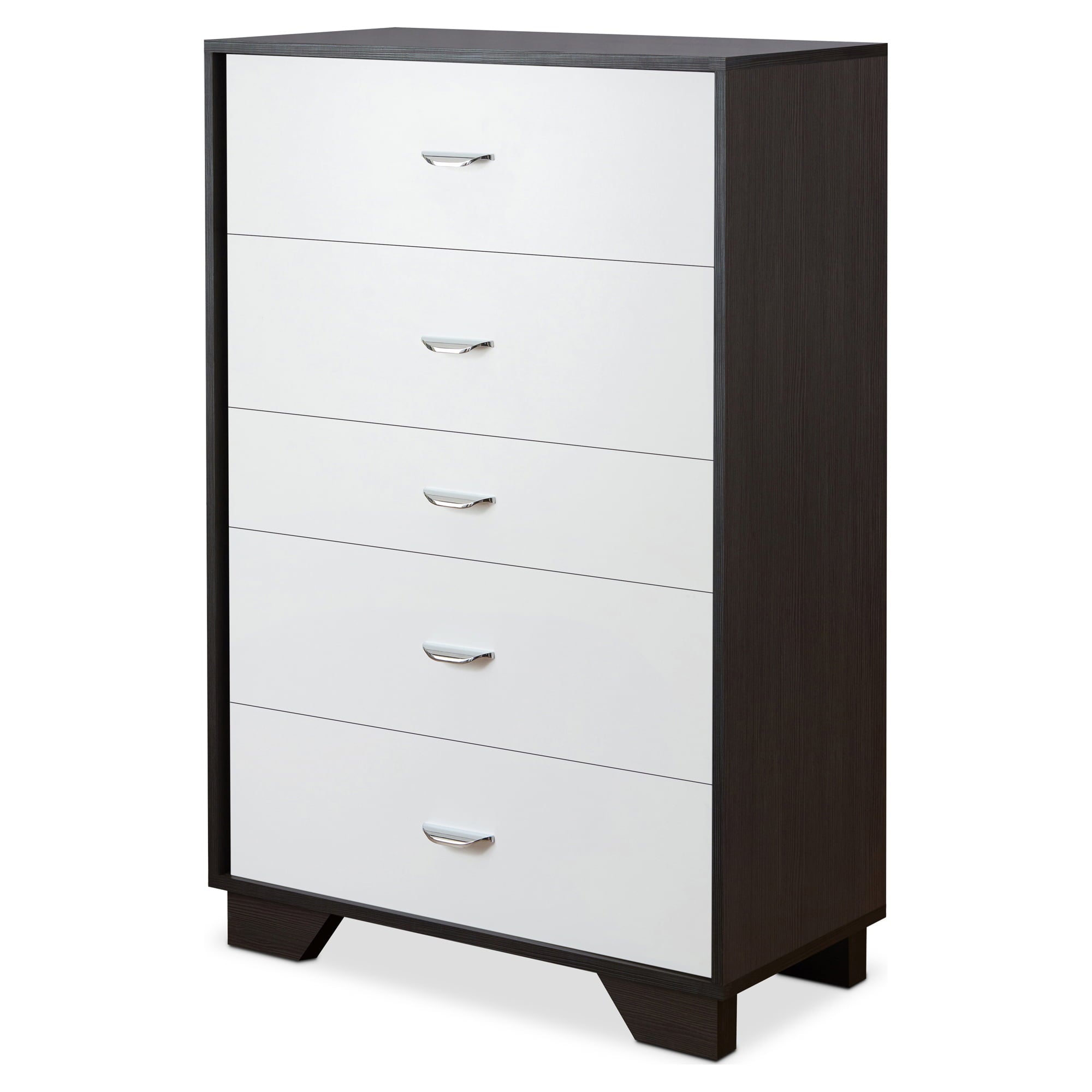 Carson Carrington Hobro White/Espresso 5-drawer Chest