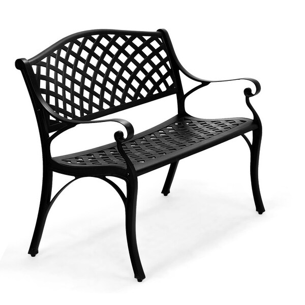 Outdoor 40.5 in. Cast Aluminum Park Decorative Bench