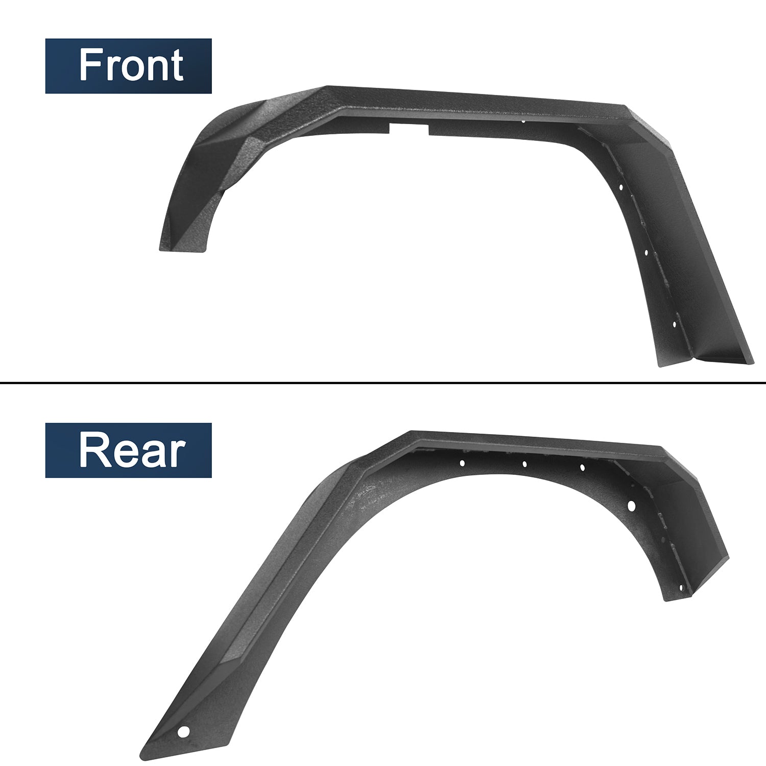 Hooke Road Fits Jeep Wrangler JK 2007-2018 Flat Tube Front and Rear Fender Flares