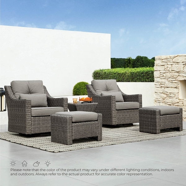 Murphy Outdoor Wicker Patio Furniture Swivel Glider Chair