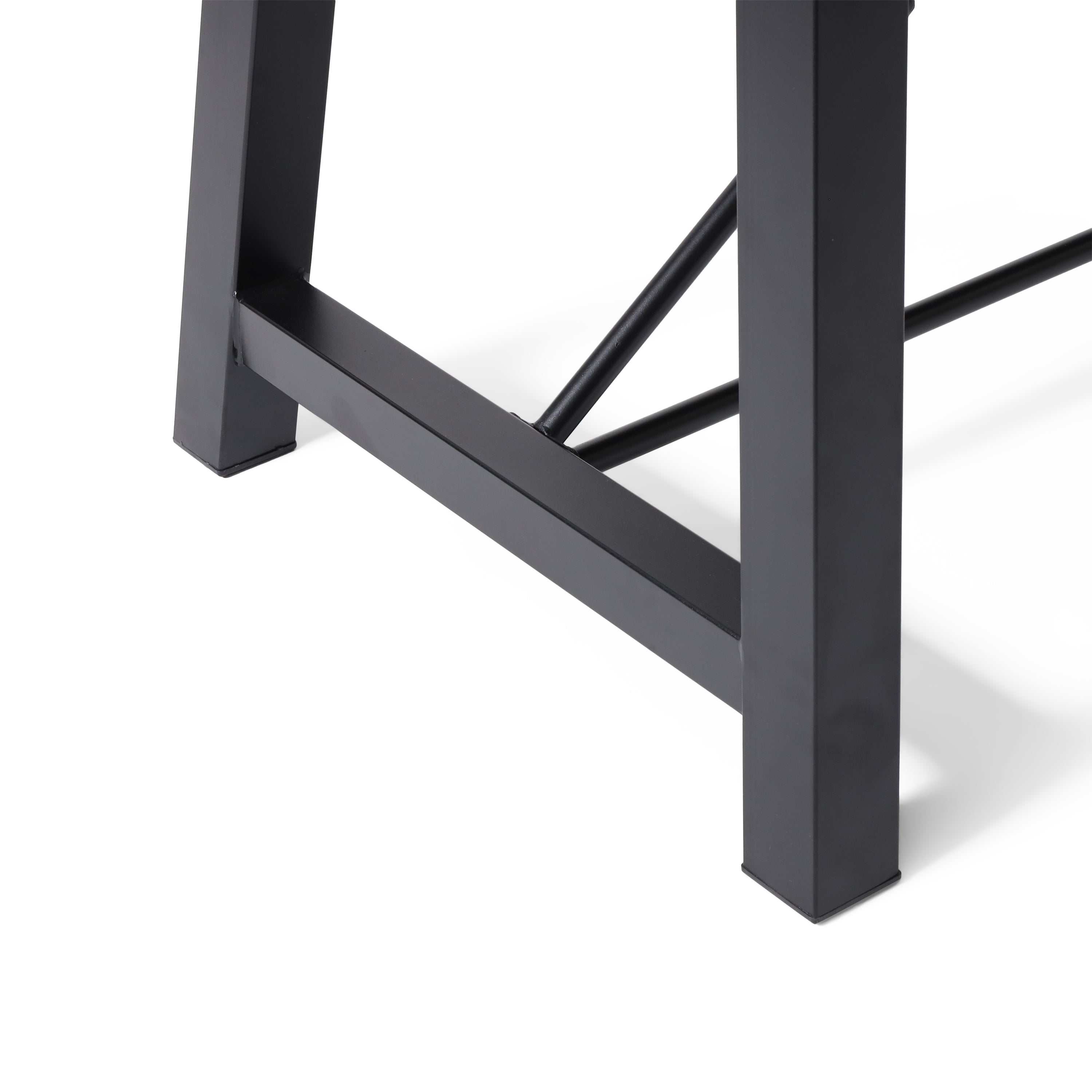 Hempstead Indoor Modern Industrial Acacia Wood Dining Table, Black